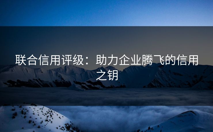 联合信用评级：助力企业腾飞的信用之钥