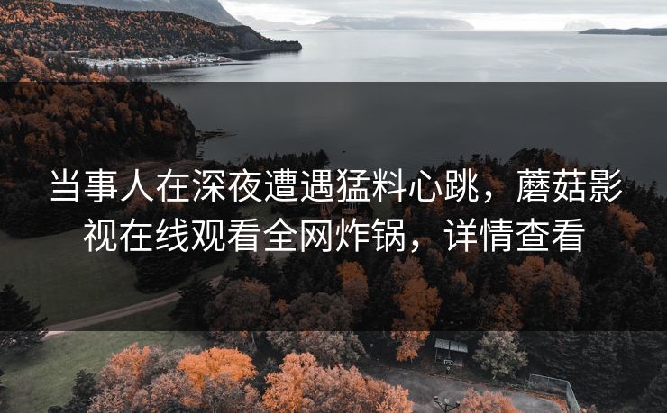 当事人在深夜遭遇猛料心跳，蘑菇影视在线观看全网炸锅，详情查看